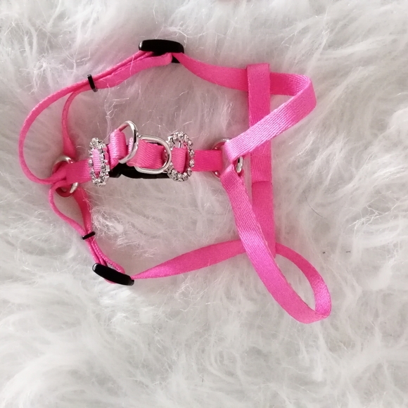 Pink Dog harness with rhinestone details - Picture 1 of 7